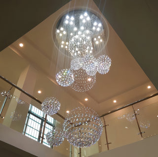 Uriel - Spiral Round Crystal Ball Hanging Chandelier