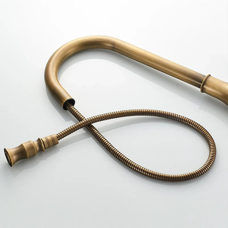 Monroy - Brass Single Hole Single Lever Pull Out Kitchen Tap