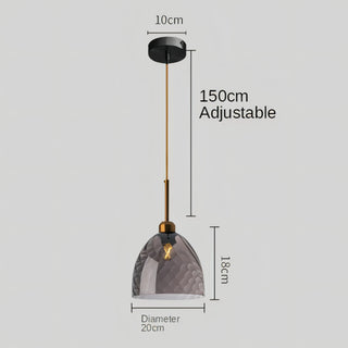 Kathleen - Modern Textured Coloured Glass Hanging Pendant Ceiling Light