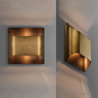 Watters - Vintage Copper LED Up/Down Curved Wall Light