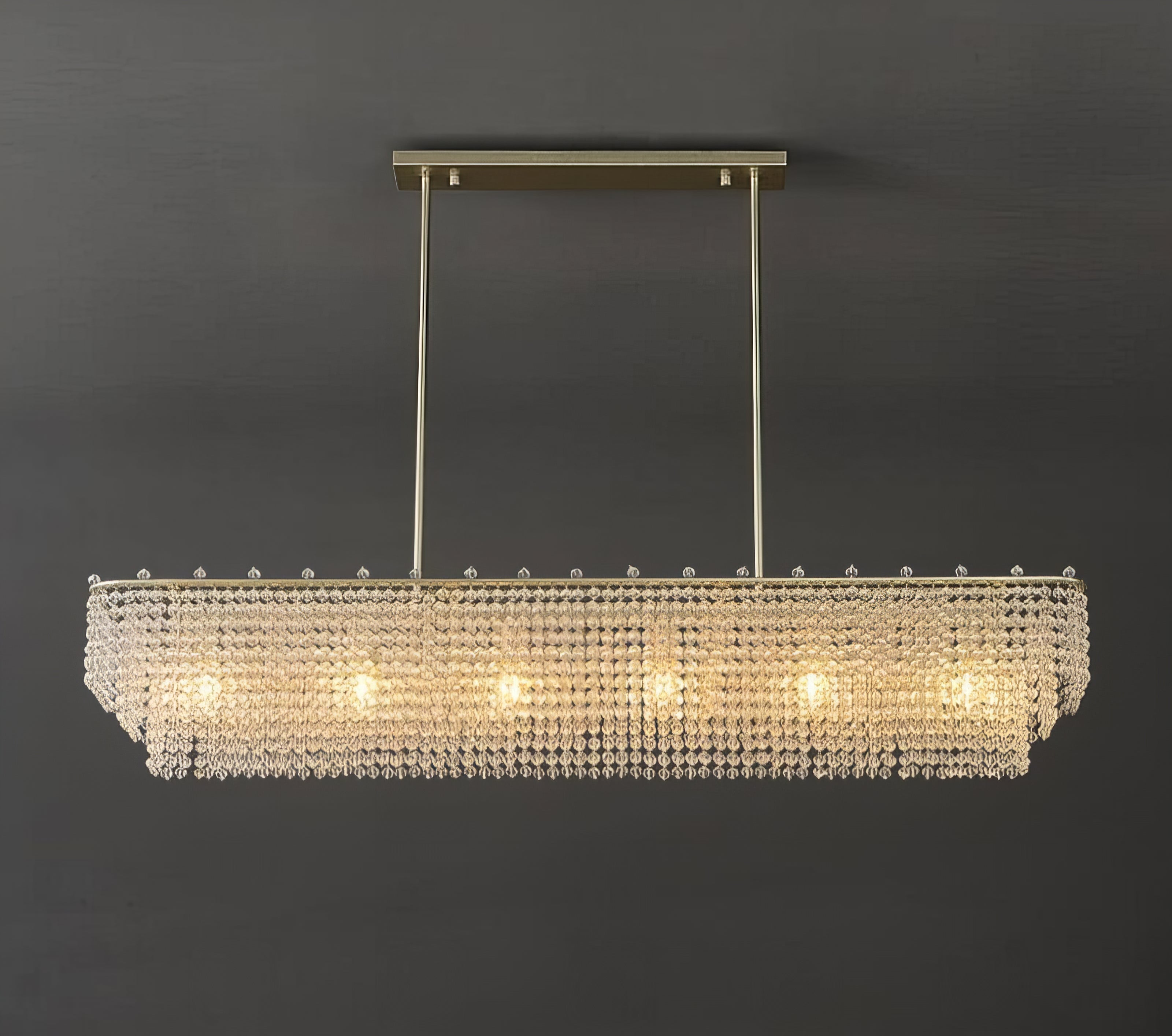 Jasiah - Pipe Erected Tassel Tiered Rectangle Chandelier