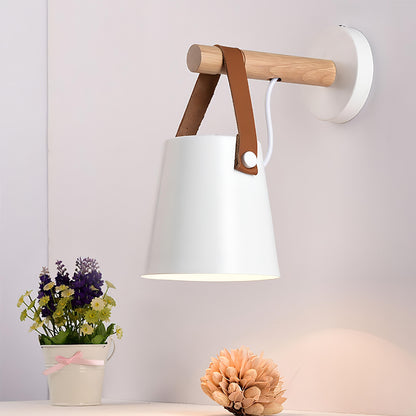 Jadiel - Wooden Arm Modern Strap Hanging Wall Light