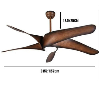 Kohl - 60inch Brown 5 Blade Ceiling Fan with Light