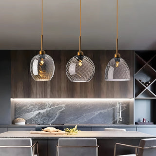 Kathleen - Modern Textured Coloured Glass Hanging Pendant Ceiling Light