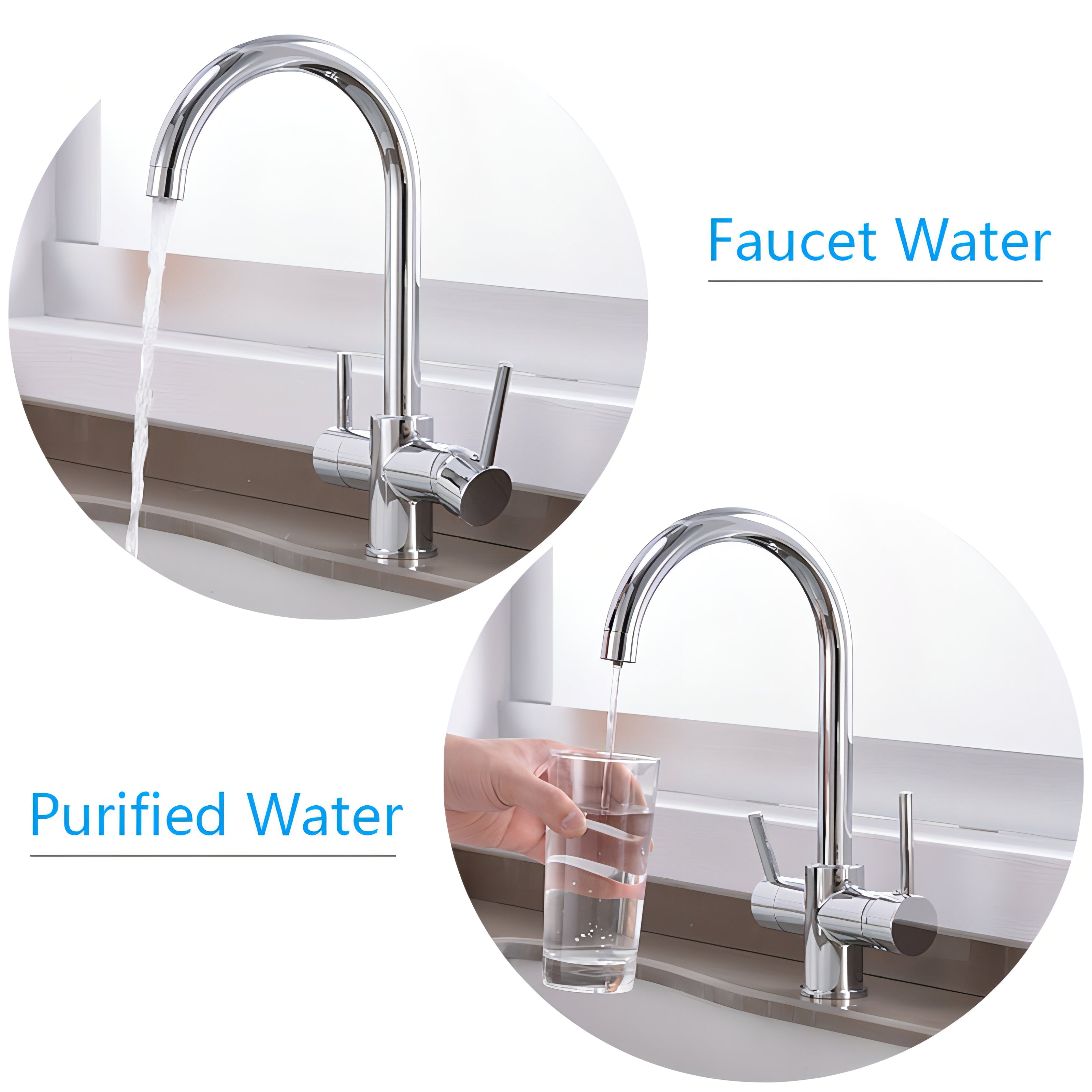 Leonidas - Deck Mounted Hot/Cold Mixer Dual Handle Tap