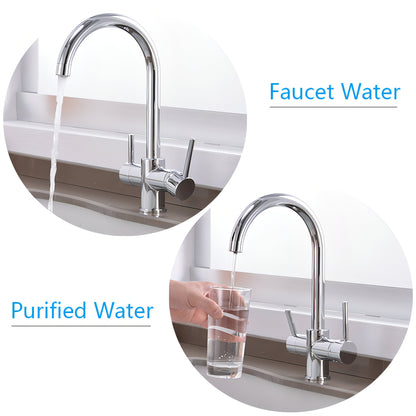 Leonidas - Deck Mounted Hot/Cold Mixer Dual Handle Tap