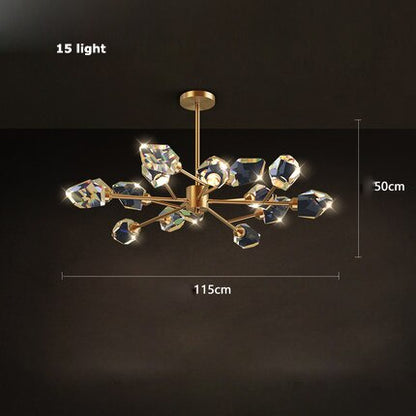 Cesar - Round Gold Crystal Glass Modern Ceiling Light Chandelier