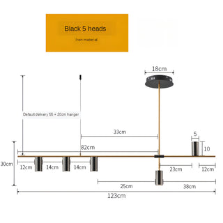 Zain - Modern Multi Light Cross Bar Gold Ceiling Light Chandelier