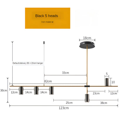 Zain - Modern Multi Light Cross Bar Gold Ceiling Light Chandelier