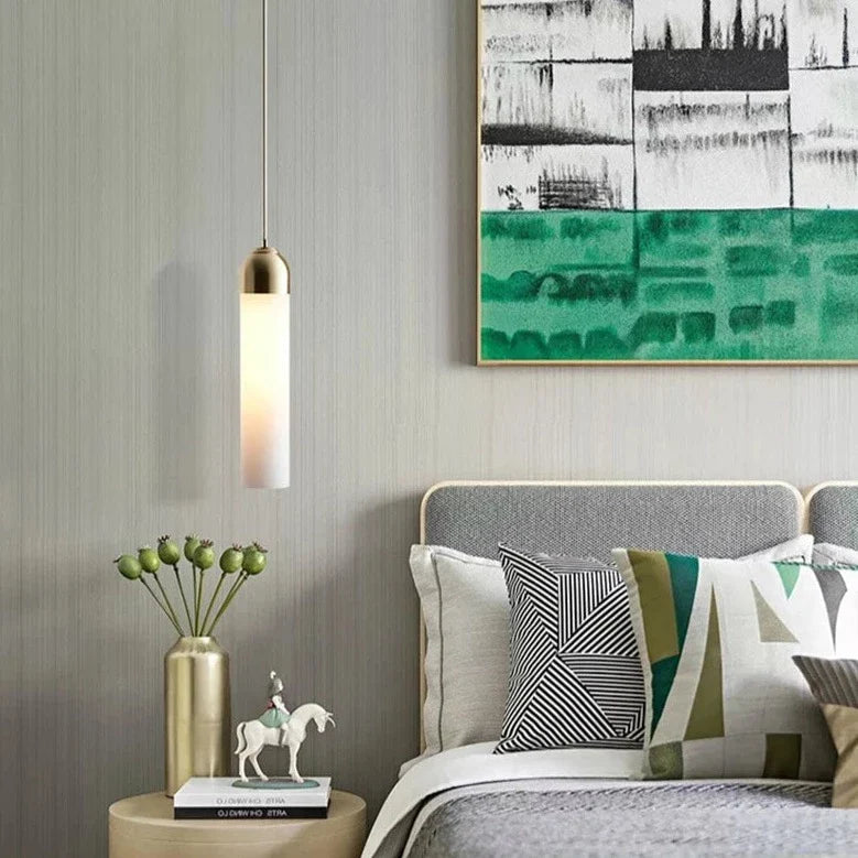 Murillo - Hanging Tube Coloured Glass Ceiling Pendant Light