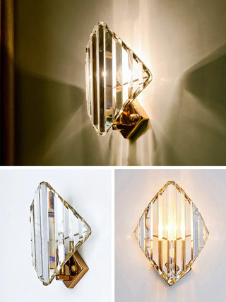 Jaela - Luxury Crystal Striped Gold Wall Light