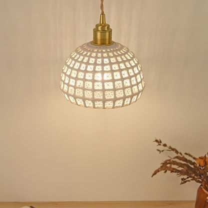 Mccoy - Modern White Patch Shade Pendant Hanging Round Ceiling Light