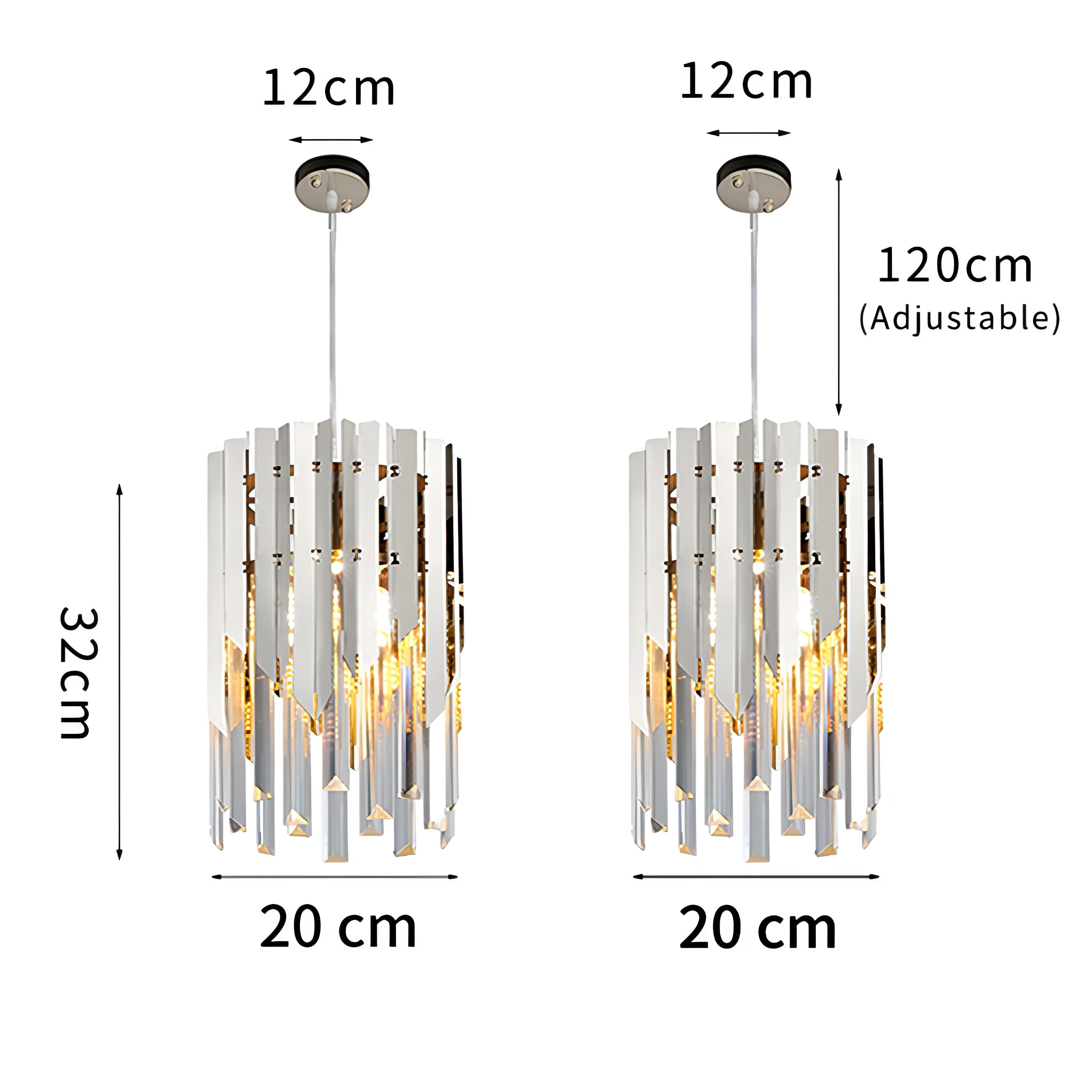 Coleson - Round Gold Crystal Hanging Ceiling Chandelier