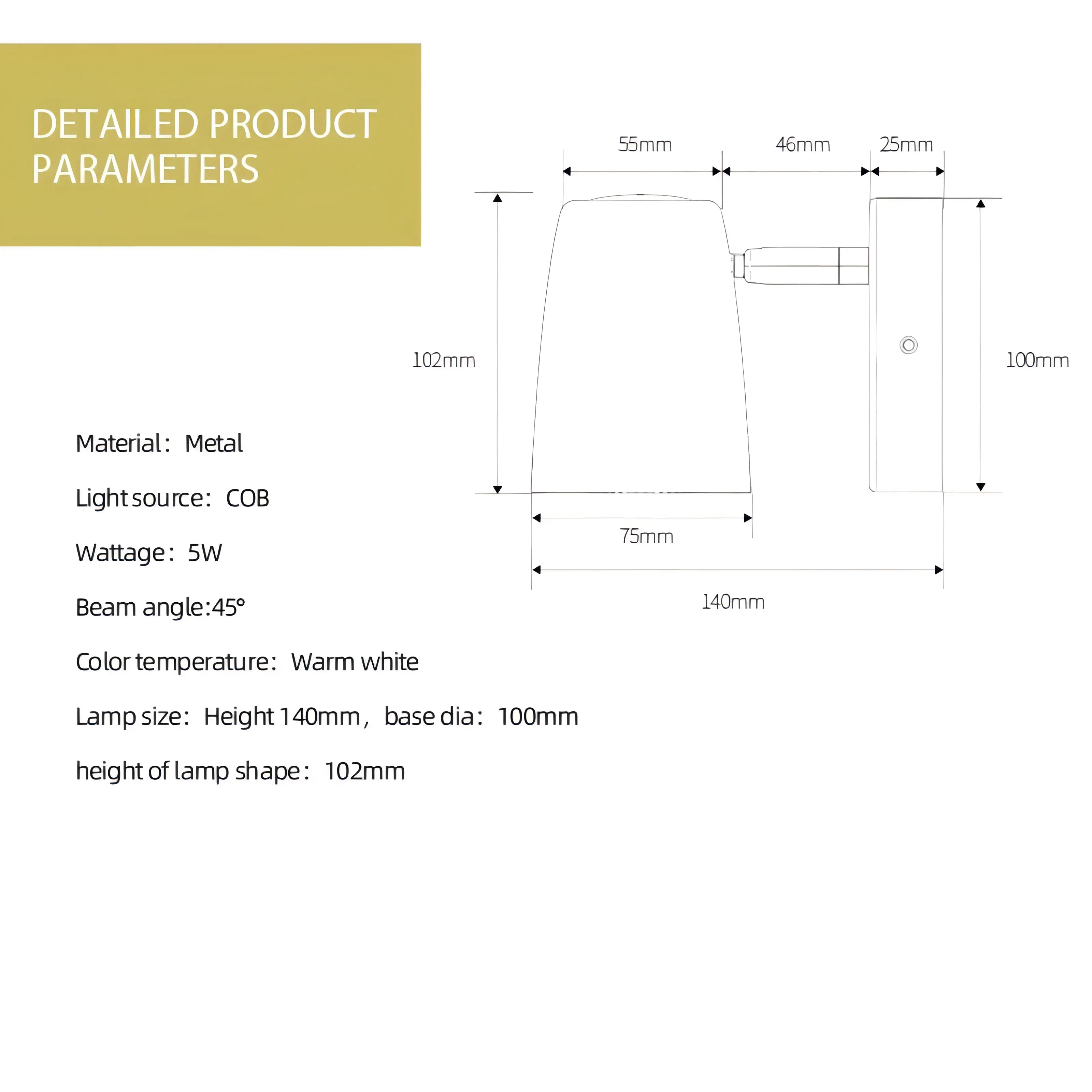 Ingle - Adjustable Modern Cone Reading Wall Light