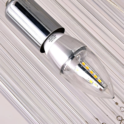 Darius - Long Crystal Tiered Fixed Hanging Ceiling Light Chandelier