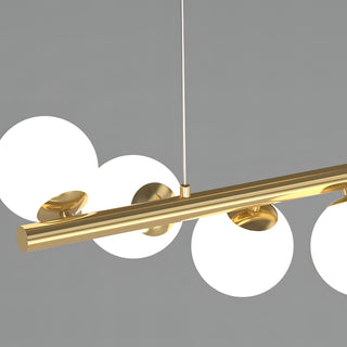 Aleena - Gold Curved Multi Round Glass Line Hanging Ceiling Light Chandelier