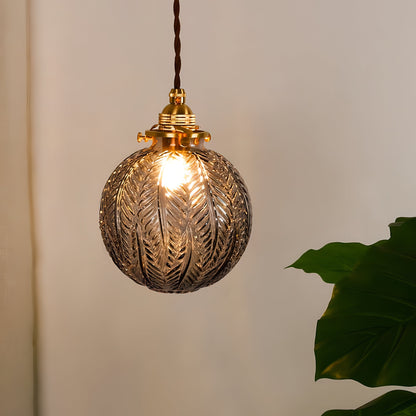 Soren - Round Patterned Coloured Glass Pendant Ceiling Light