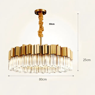 Aileen - Modern Gold Stainless Steel Crystal Round Chandelier