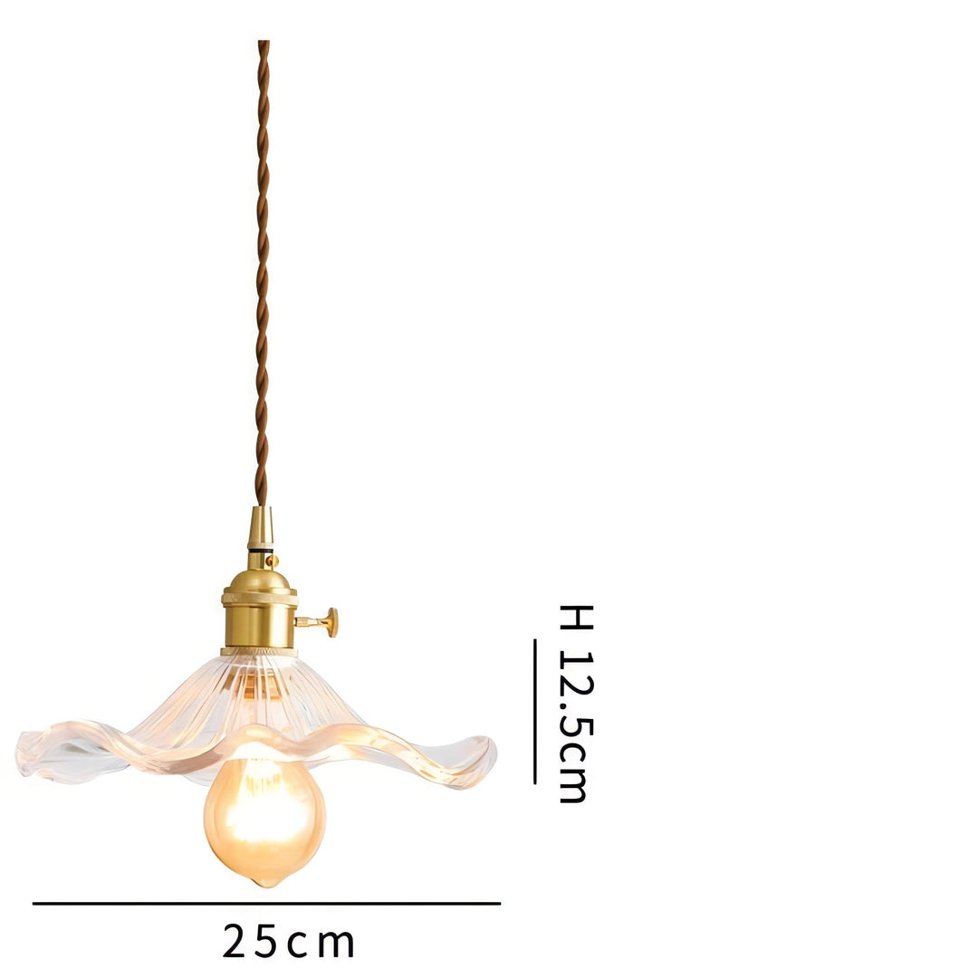 Ephraim - Glass Hanging Round Patterned Pendant Ceiling Light