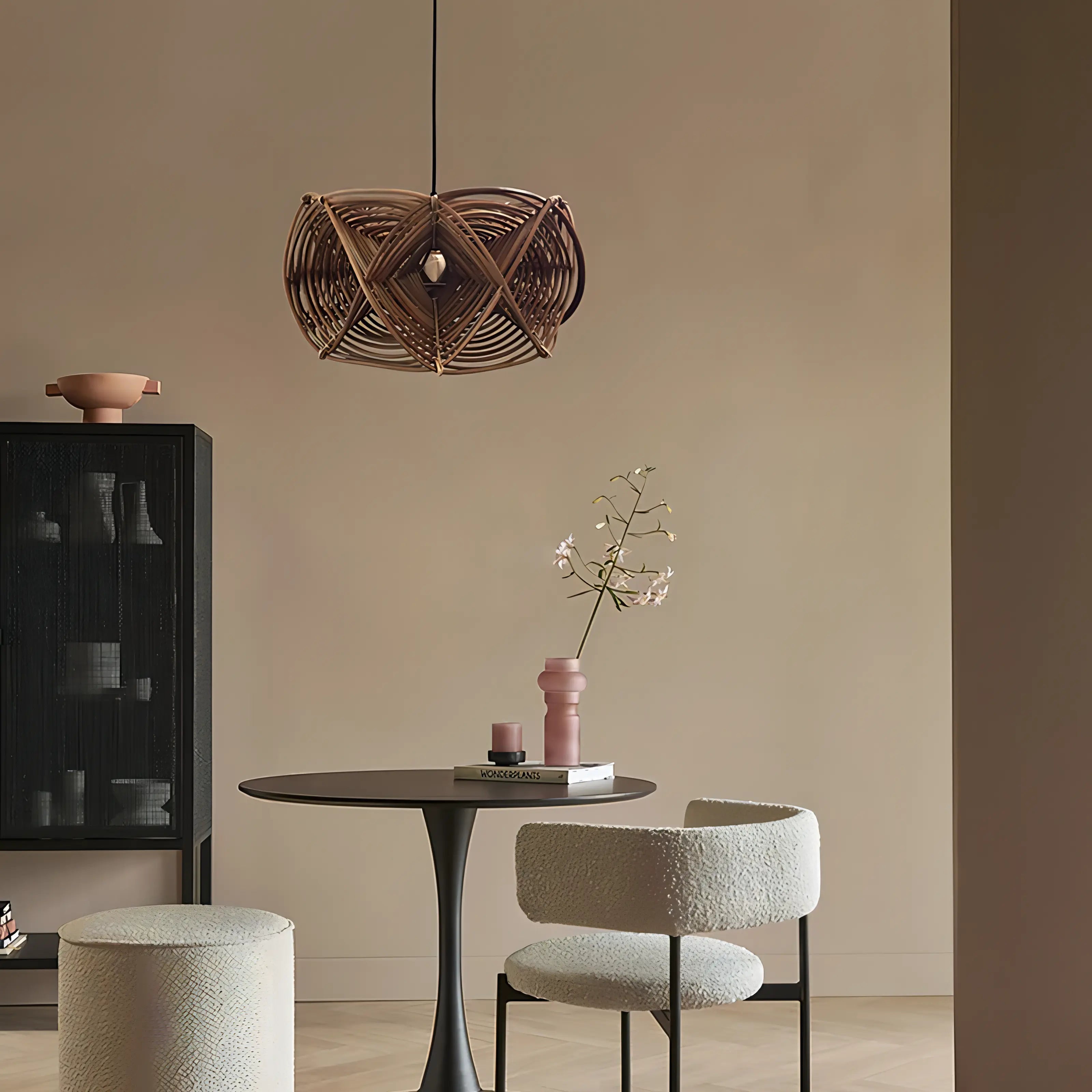 Antonia - Rattan Weaved Brown Pendant Ceiling Light Southeast Asia Style