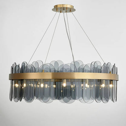 Manning - Patterend Glass Gold Hanging Ceiling Chandelier
