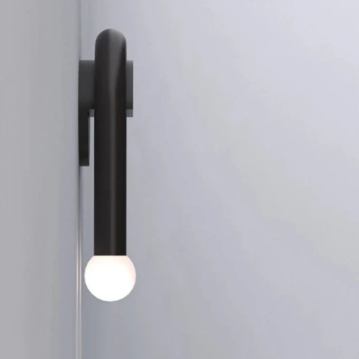 Kavita - Modern Minimalist Black U-Shaped LED Wall Light