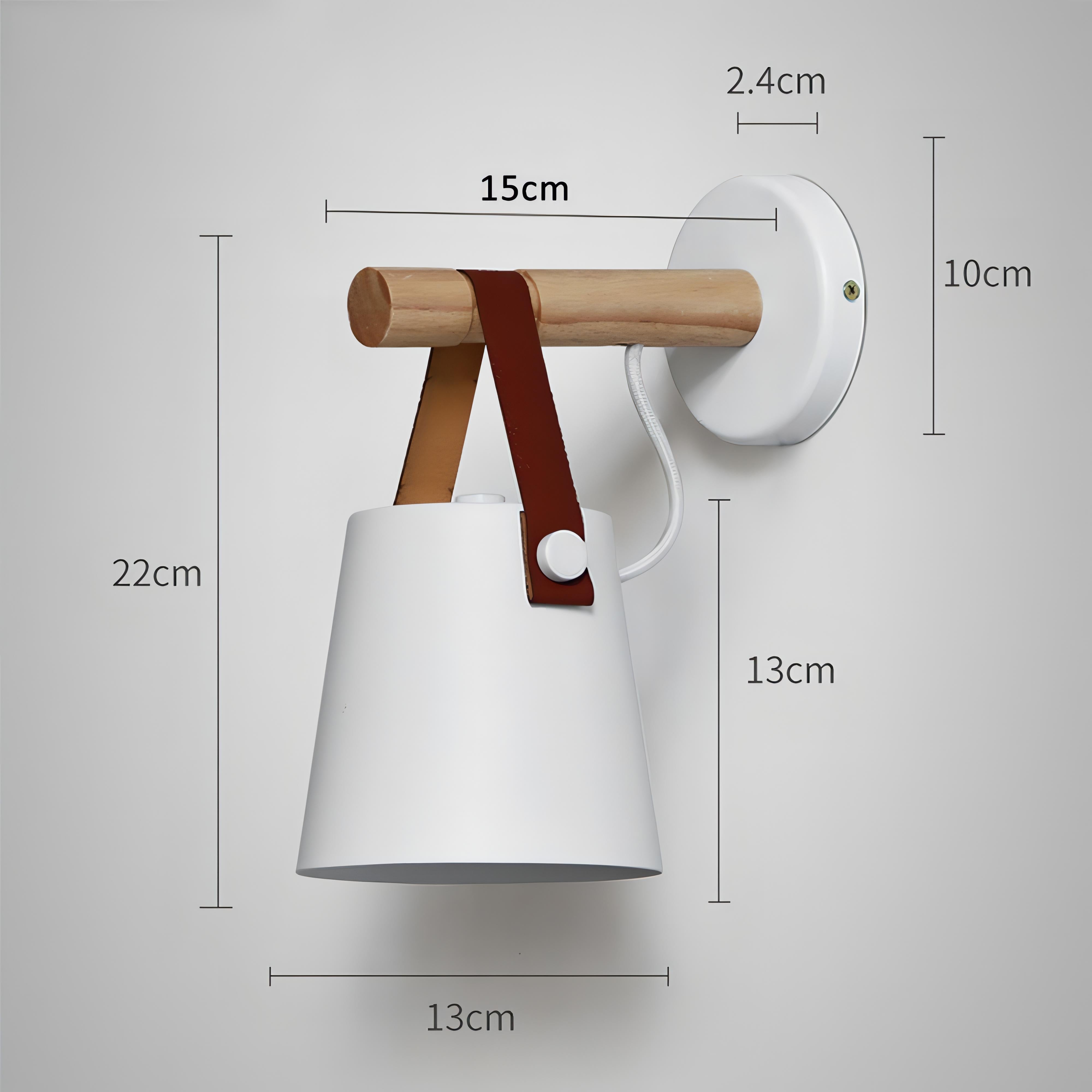 Jadiel - Wooden Arm Modern Strap Hanging Wall Light