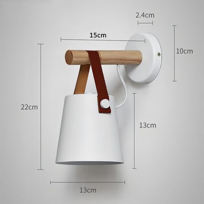Jadiel - Wooden Arm Modern Strap Hanging Wall Light