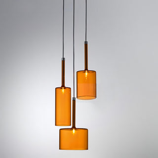 Kylen - Modern Coloured Glass Round Tube Pendant Hanging Ceiling Light