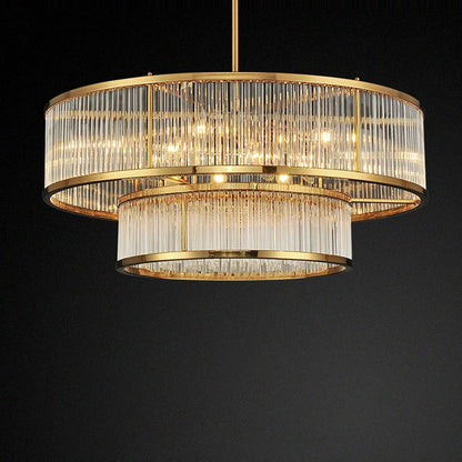 Phrodisia - Retro American Metal Glass Hanging Chandelier