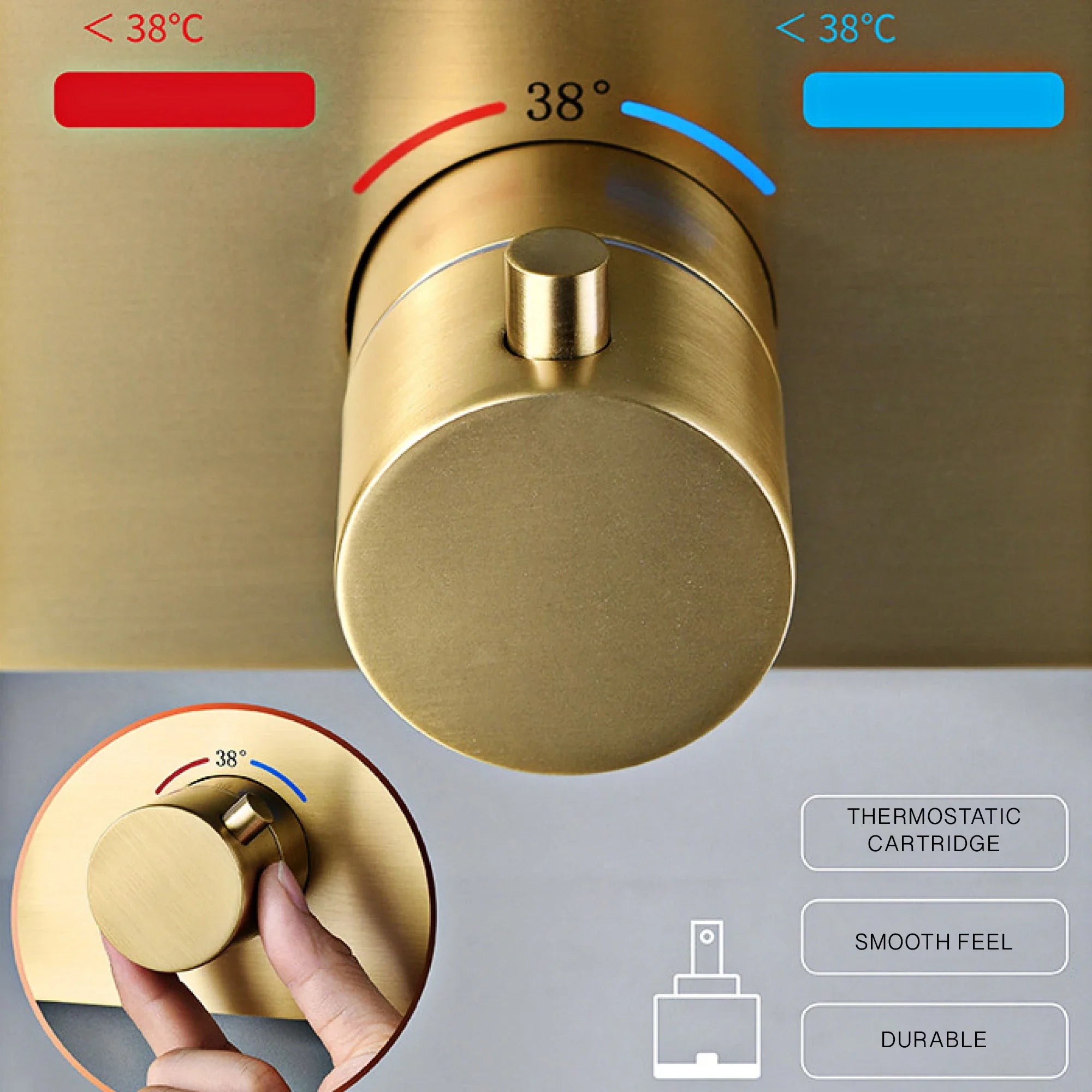 Vandyke - Ceiling Mounted Brass Shower Set with Waterfall Head