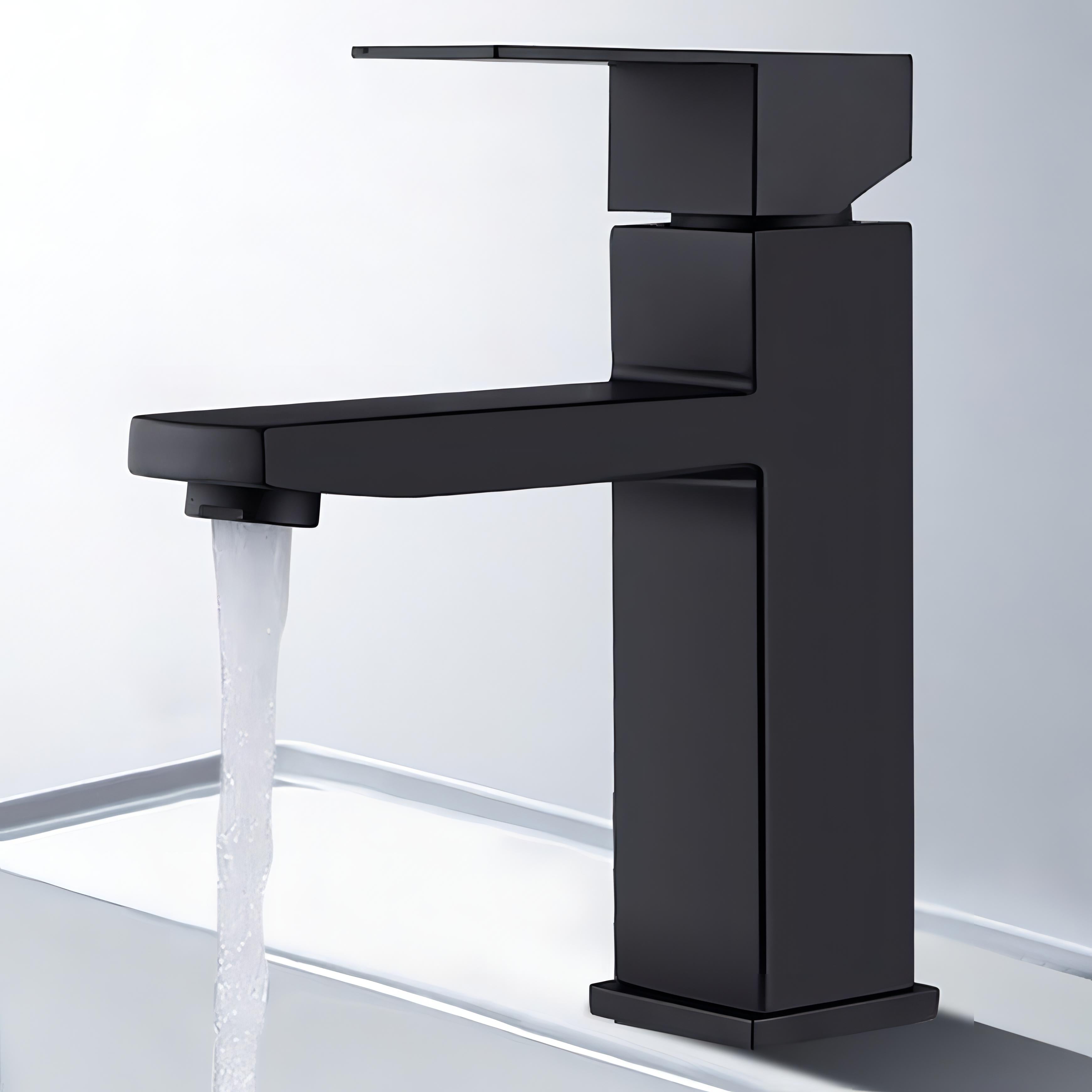 Ulises - Modern Black Single Lever Basin Mixer Tap