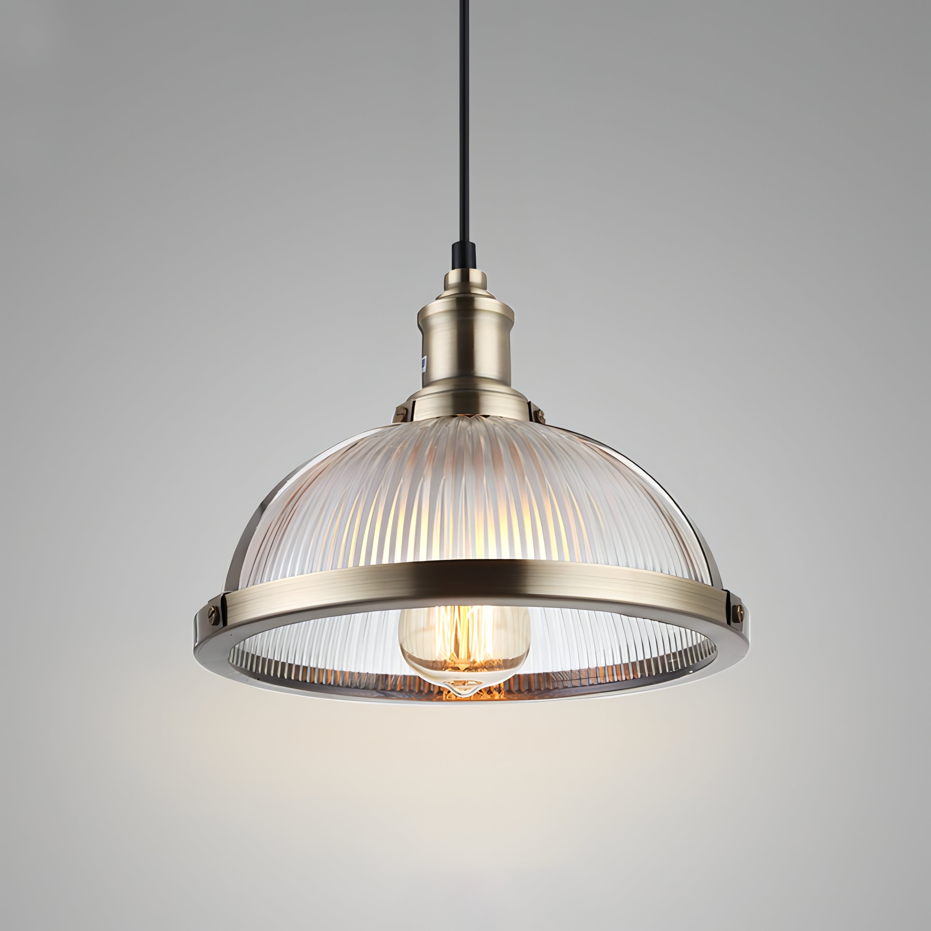 Julio - Patterned Glass Round Dome Vintage Hanging Pendant Ceiling Light