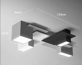 Kaleb - Modern Black/White Block Ceiling Light