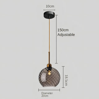 Kathleen - Modern Textured Coloured Glass Hanging Pendant Ceiling Light