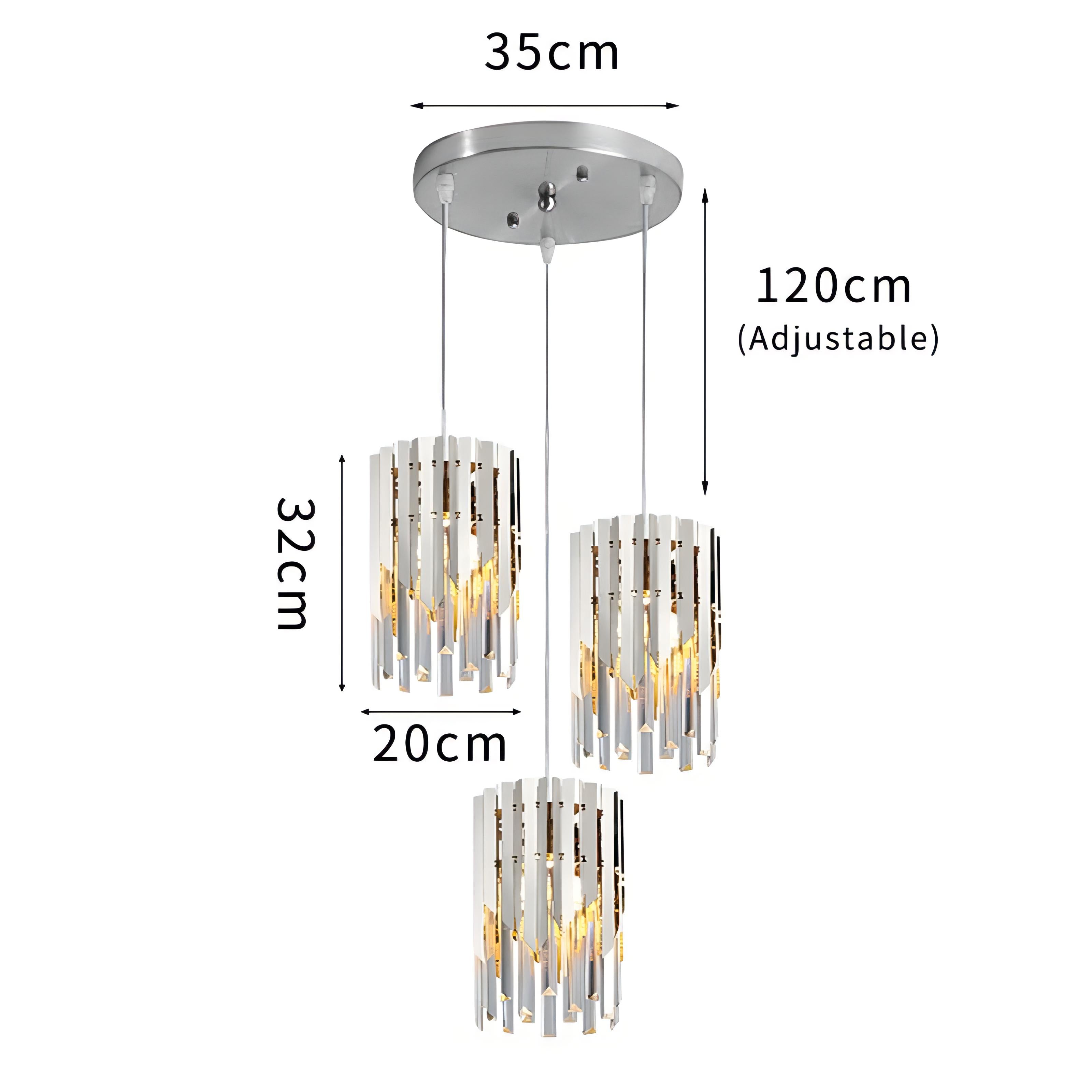 Coleson - Round Gold Crystal Hanging Ceiling Chandelier