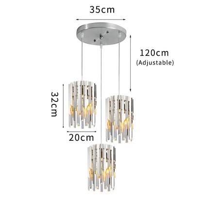 Coleson - Round Gold Crystal Hanging Ceiling Chandelier