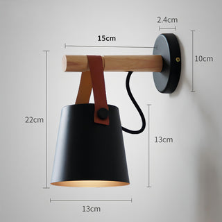 Jadiel - Wooden Arm Modern Strap Hanging Wall Light