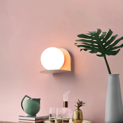 Silvana - Modern Nordic Coloured Body Milk White Shade LED Wall Light