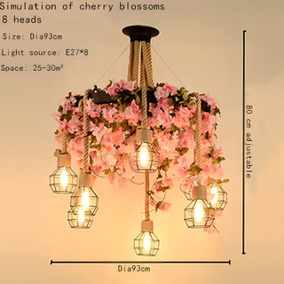 Raul - Hanging Round Coloured Flower Leaf Ceiling Light Chandelier