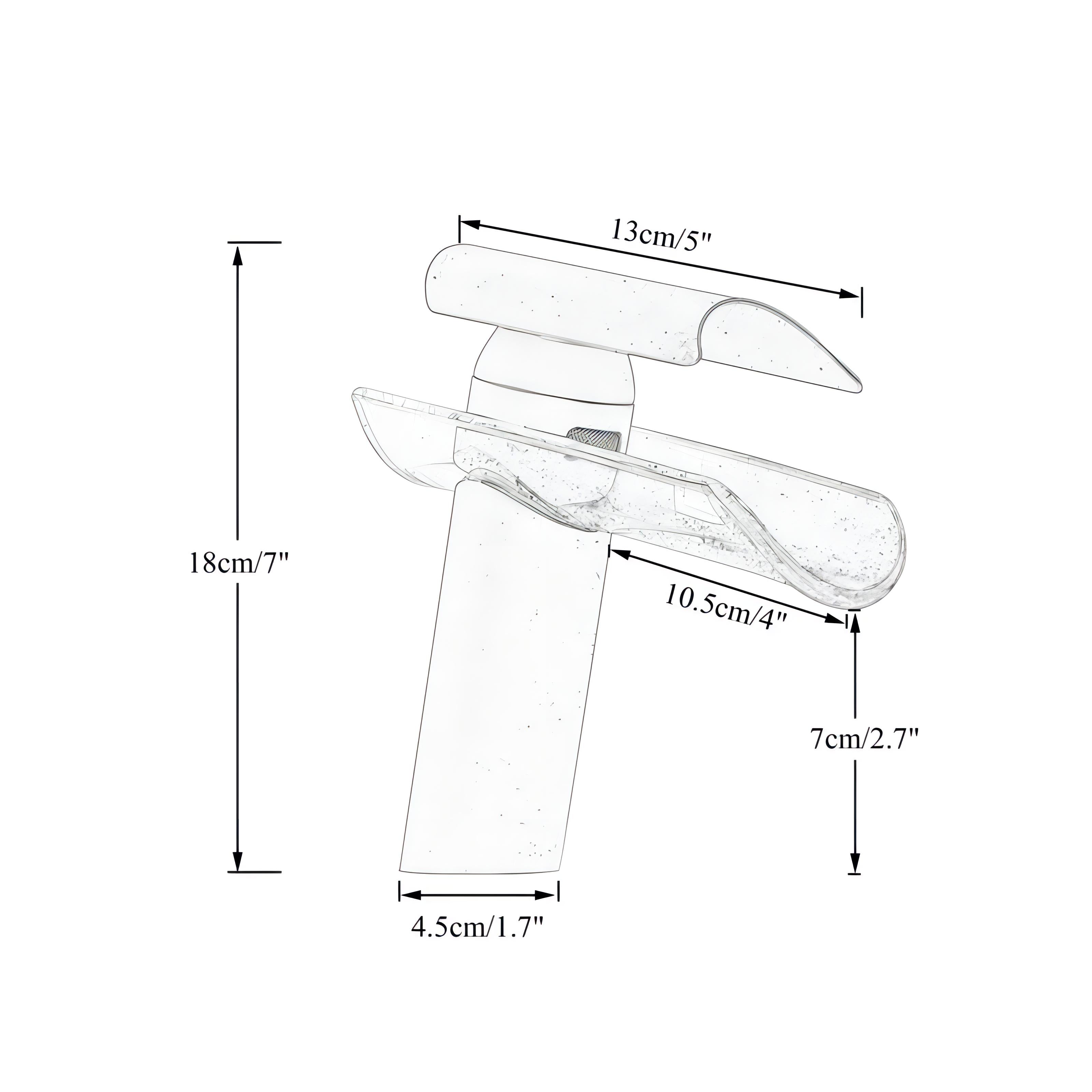 Vicenzo - Waterfall Single Lever Modern Bathroom Tap