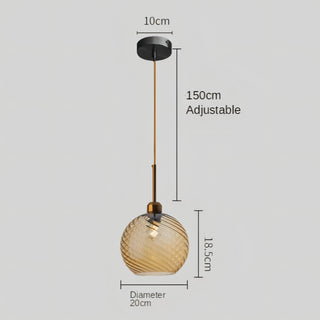 Kathleen - Modern Textured Coloured Glass Hanging Pendant Ceiling Light