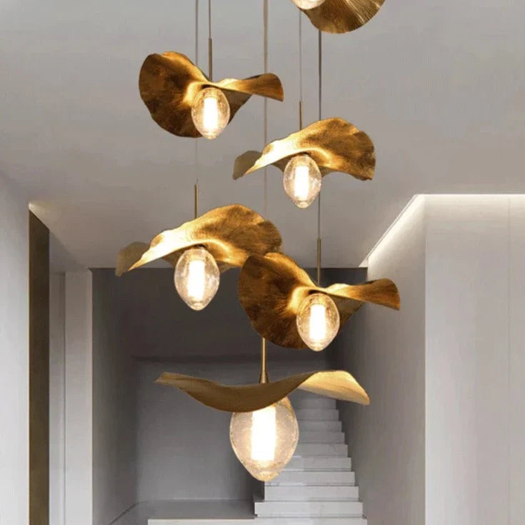 Massey - Gold Leaf Hanging Pendant Ceiling Light
