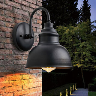 Moshe - Outdoor Round Fixed Curved Arm Downlight Wall Light