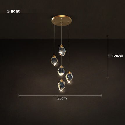Cesar - Round Gold Crystal Glass Modern Ceiling Light Chandelier