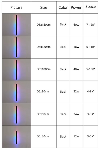 Asya - RGB Multicoloured Outdoor Wall Light Bar Waterproof