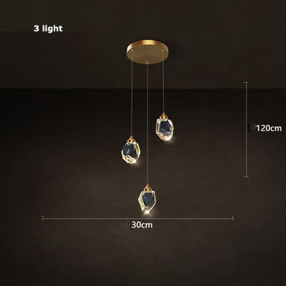 Cesar - Round Gold Crystal Glass Modern Ceiling Light Chandelier