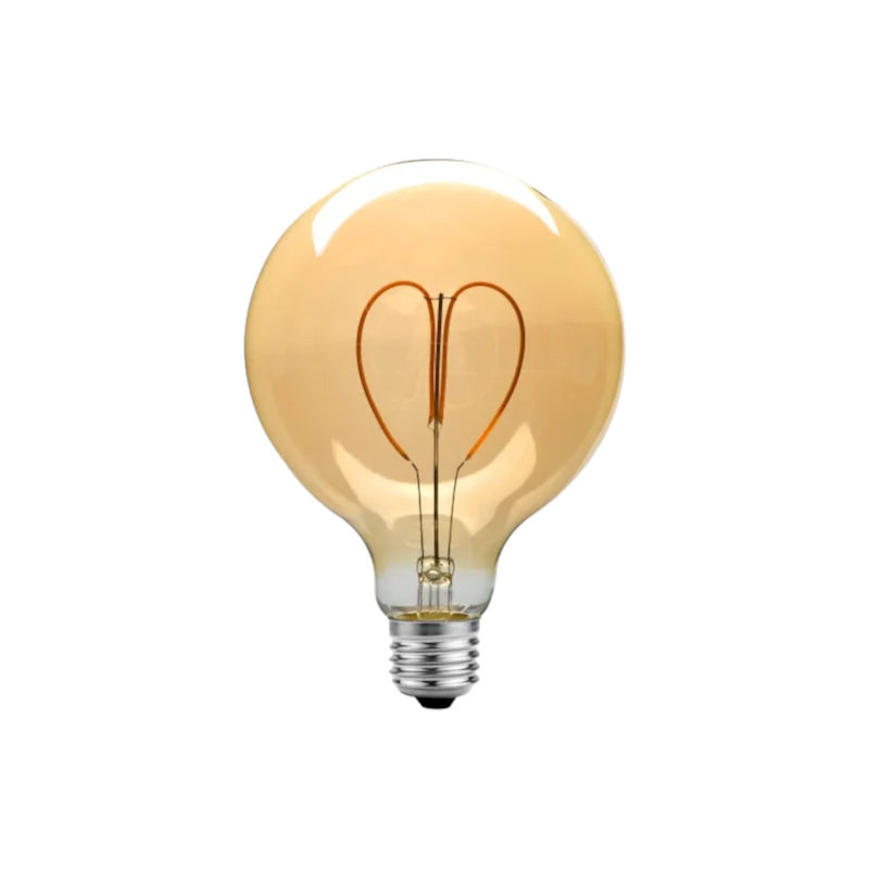 Retro G125 Heart E27 Screw Bulb 4W