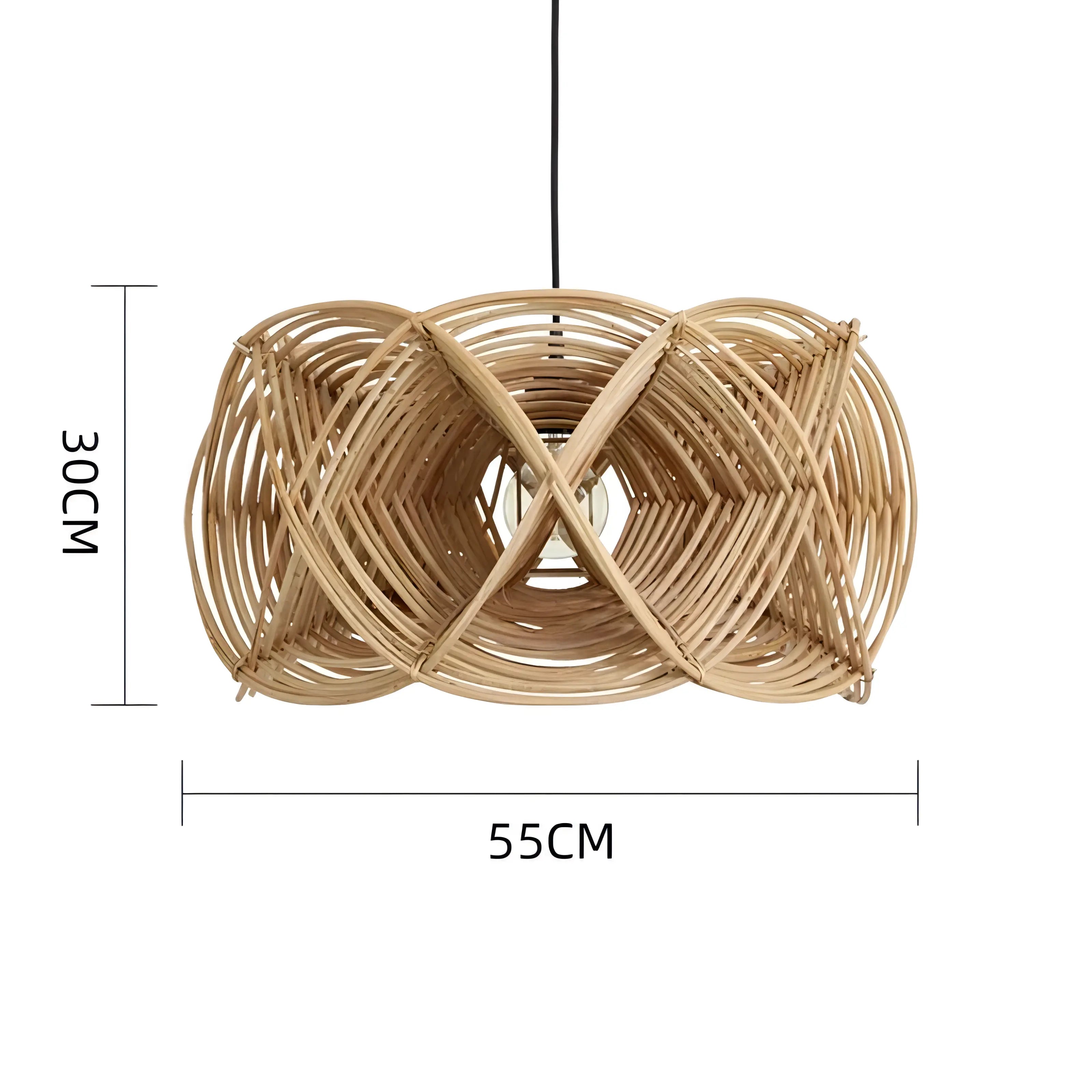 Antonia - Rattan Weaved Brown Pendant Ceiling Light Southeast Asia Style