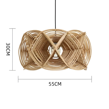 Antonia - Rattan Weaved Brown Pendant Ceiling Light Southeast Asia Style
